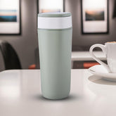 Kuber Industries Pack of 2 Anti-Fall Insulated Coffee Tumbler with Suction Bottom | Leak-Proof Stainless Steel Tumbler | Coffee Tumbler with Lid and Handle | 480 ML | Green